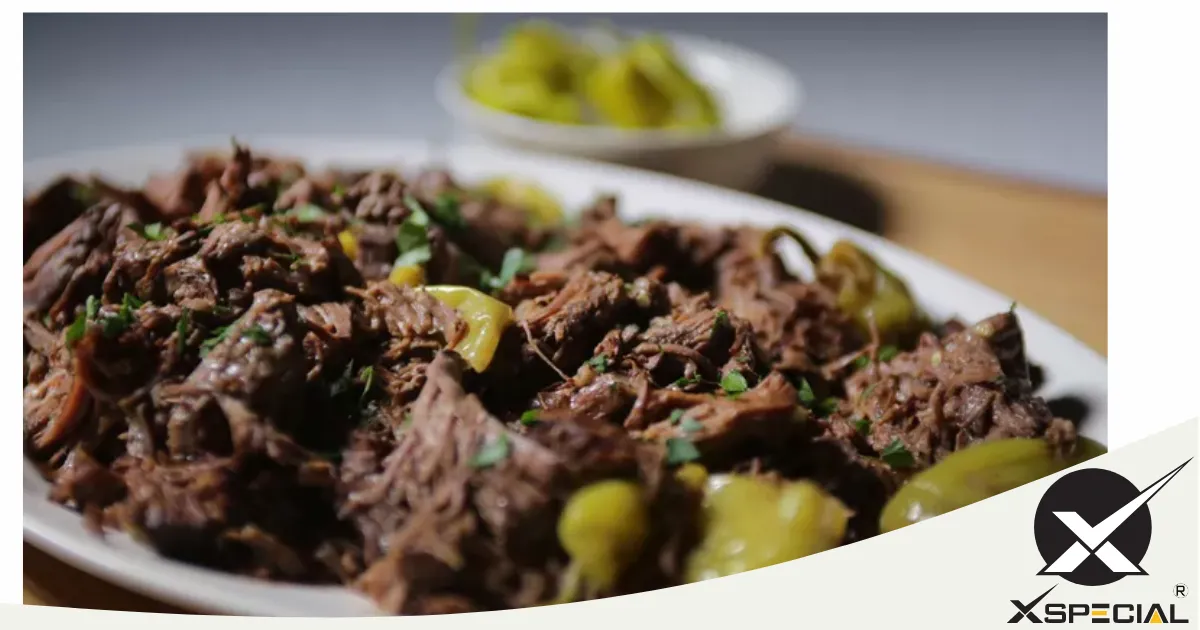 A plate of meat and vegetables, perfect for foodies.